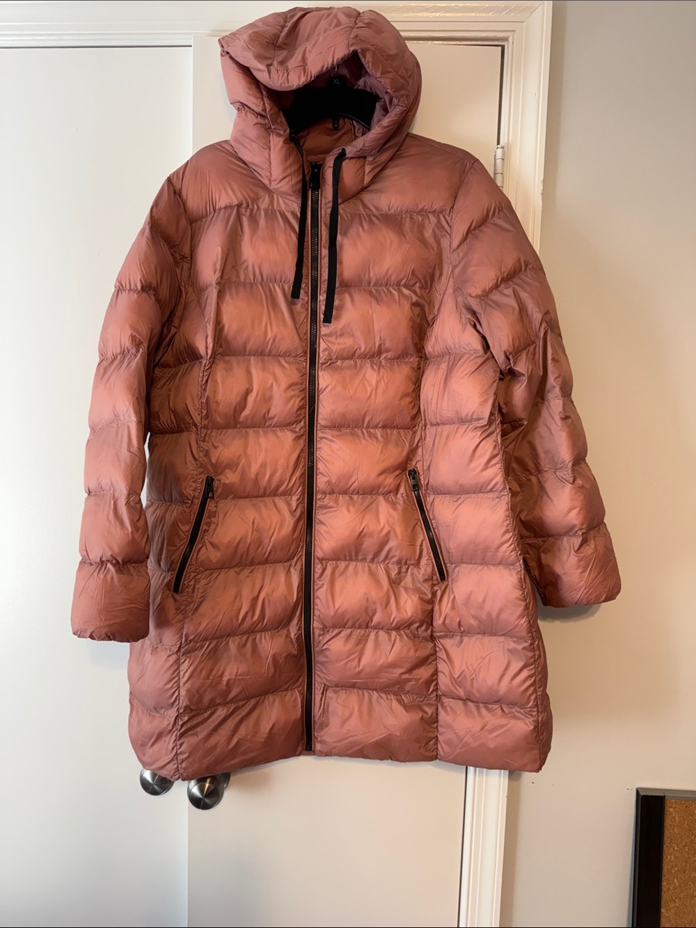 32 Degrees Women's Maxi Sheild Hooded Puffer Coat - Dusty Rose Pink XL
